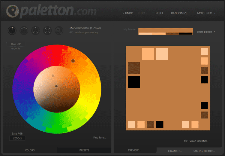 Vue Fine Art & Design Favorite RGB Color Pallete at Paletton.com