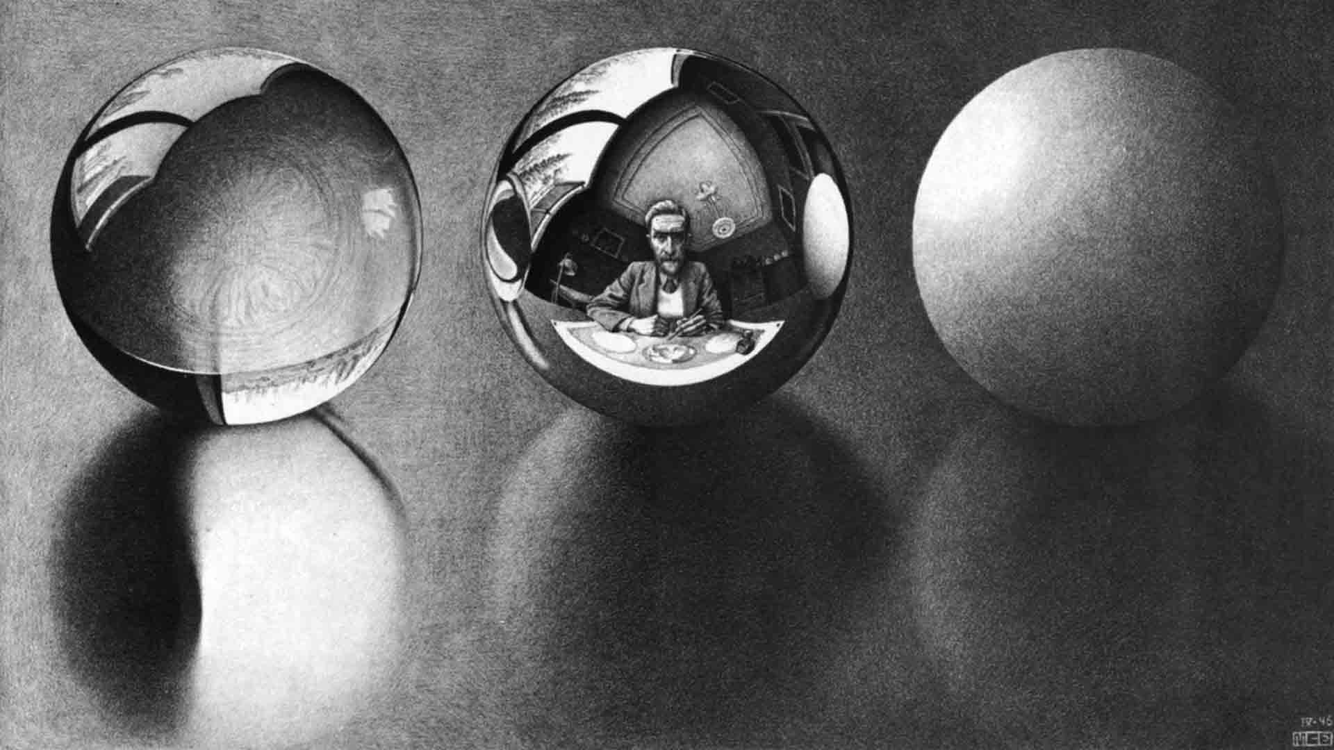 M. C. Escher's Three Spheres II at https://www.wikiart.org/en/m-c-escher (CC0 1.0)
