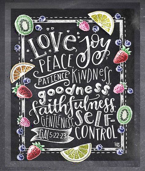Love, Joy, Blessed. TheWhiteLime at https://www.etsy.com/listing/525671919/fruit-of-the-spirit-wall-art-bible-verse?ref=shop_home_active_76